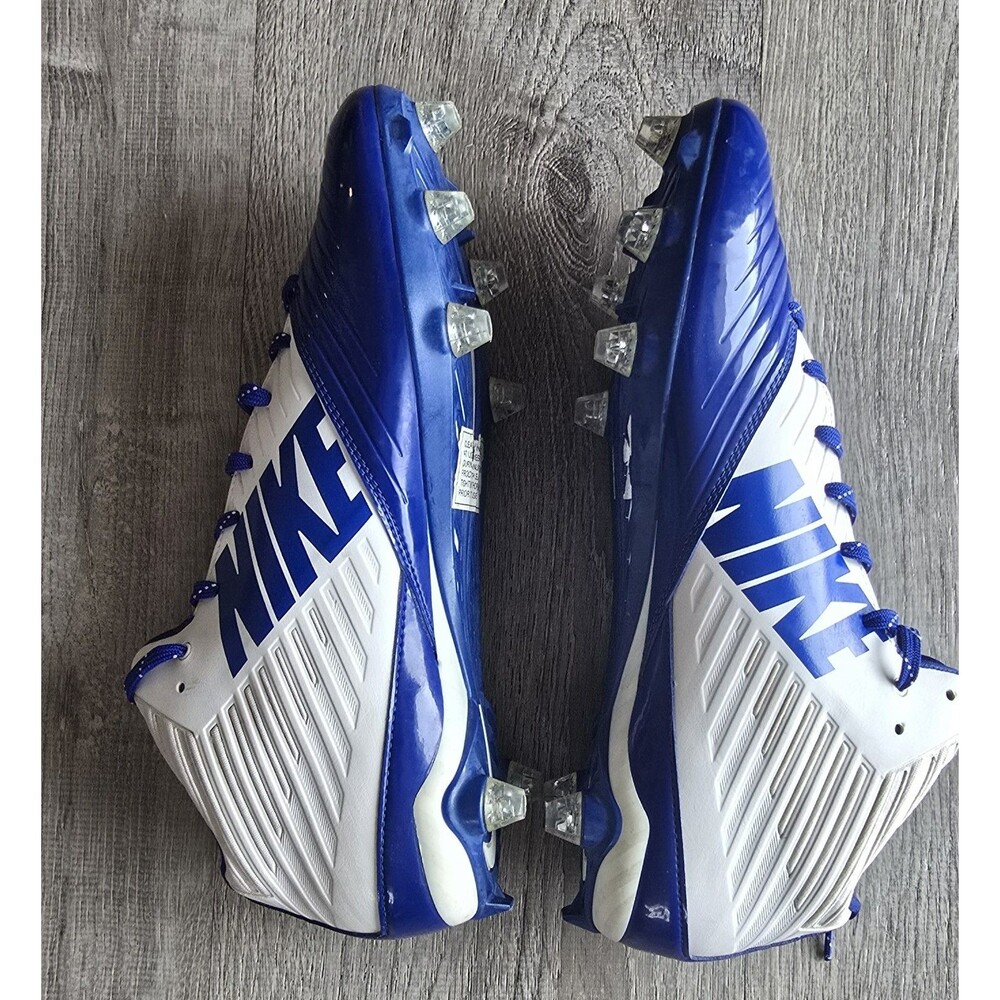 Nike Vapor Speed Football Cleats Mens 13 White BLUE Molded Low 668853-109 - Picture 3 of 11